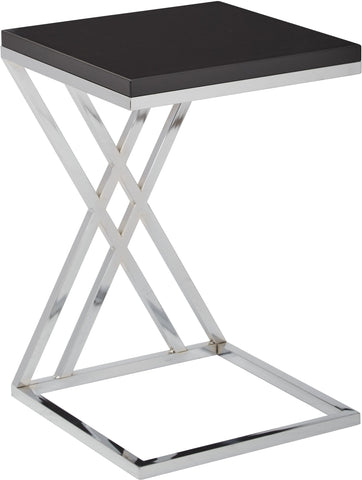Office Star Ave Six Wall Street Side Table Chrome / White [WST16] Office Star Black / Chrome Finish End Table WST16-BK