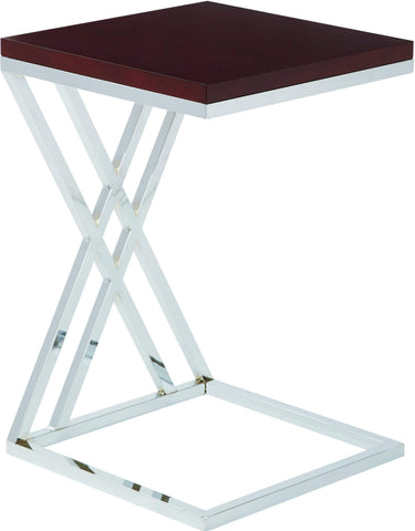 Office Star Ave Six Wall Street Side Table Chrome / White [WST16] Office Star Espresso / Chrome Finish End Table WST16-ESP