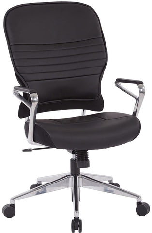 Office Star Bonded Leather Managers Chair in Black [32-E33P91A7] Office Star Office Chair 32-E33P91A7