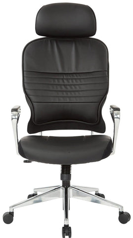 Office Star Bonded Leather Managers Chair with Headrest in Black [32-E33P91A7HL] Office Star Office Chair 32-E33P91A7HL
