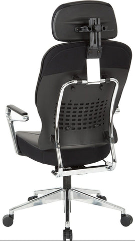 Office Star Bonded Leather Managers Chair with Headrest in Black [32-E33P91A7HL] Office Star Office Chair 32-E33P91A7HL