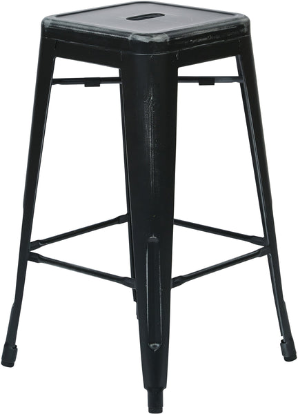 Office Star Bristow 26" Antique Metal Stool, 2-Pack [BRW3026A2] Office Star Antique Black Stool BRW3026A2-AB