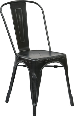 Office Star Bristow Armless Chair Set of 2 [BRW29A2] Office Star Antique Black Metal Chairs BRW29A2-AB