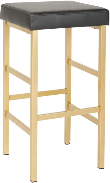 Office Star OSP Designs 30" Gold Backless Stool [MET1330G] Office Star Black Bar Stool MET1330G-3