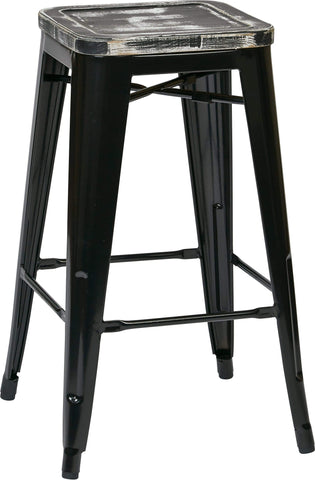 Office Star OSP Designs Bristow 26" Metal Stool 4 Pack [BRW31263A4] Office Star Black/Ash Crazy Horse Bar Stool BRW31263A4-C306