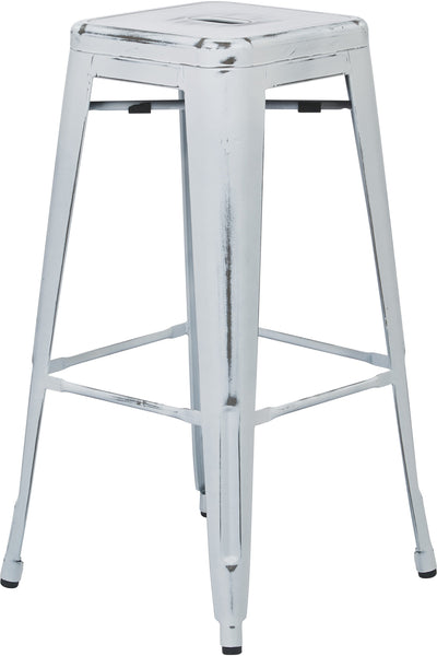 Office Star OSP Designs Bristow 30" Metal Stool 2 Pack [BRW3030A2] Office Star Antique White Bar Stool BRW3030A2-AW