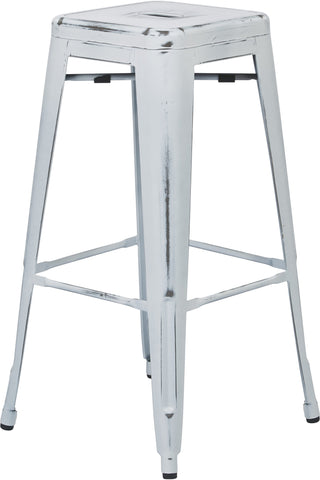 Office Star OSP Designs Bristow 30" Metal Stool 2 Pack [BRW3030A2] Office Star Antique White Bar Stool BRW3030A2-AW