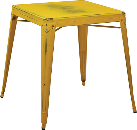Office Star OSP Designs Bristow Antique Metal Table [BRW432] Office Star Antique Yellow with Blue Specks Dining Table BRW432-AY