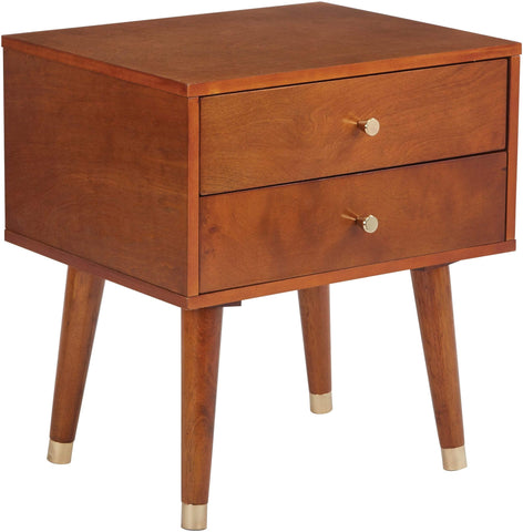 Office Star OSP Designs Cupertino 2 Drawer Side Table [CUP082] Office Star Light Walnut End Table CUP082-LWA