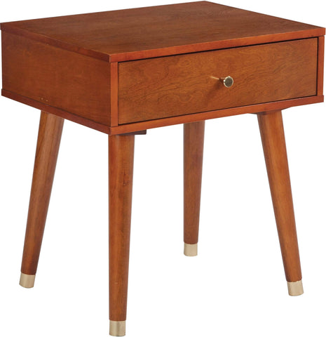 Office Star OSP Designs Cupertino Side Table with Drawer [CUP08] Office Star Light Walnut End Table CUP08-LWA