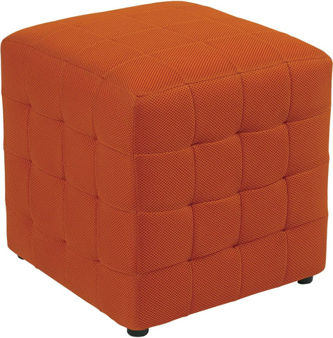 Office Star OSP Designs Detour 15" Fabric Cube [DTR15] Office Star Orange Ottoman DTR15-18
