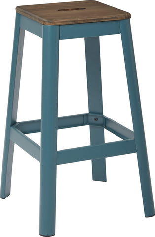Office Star OSP Designs Hammond 30" Metal Stool Darkwood / [HMM9430D] Office Star Frosted Teal Bar Stool HMM9430D-C236