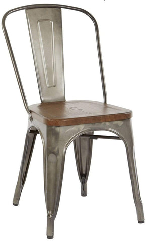 Office Star OSP Designs Indio Metal Chair with Wood Seat [IND29A2-C209-1] Office Star Metal Chairs IND29A2-C209-1