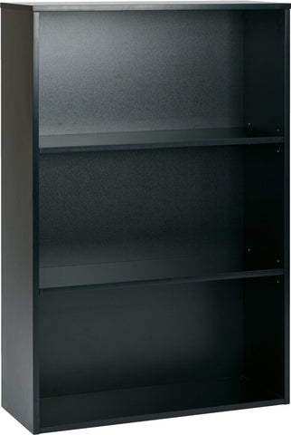 Office Star OSP Designs Prado 48" 3-Shelf Bookcase in [PRD3248] Office Star Black PRD3248-BLK