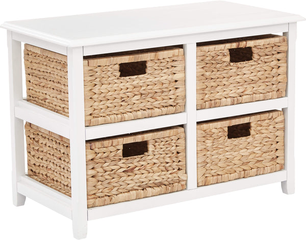 Office Star OSP Designs Seabrook 2 Tier Storage Unit [SBK4515A] Office Star White Storage Unit SBK4515A-WH