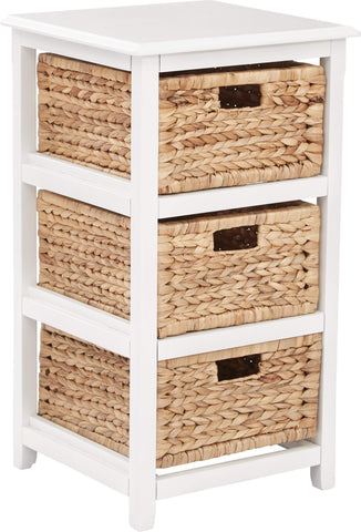 Office Star OSP Designs Seabrook 3 Tier Storage Unit [SBK4513A] Office Star White Storage Unit SBK4513A-WH