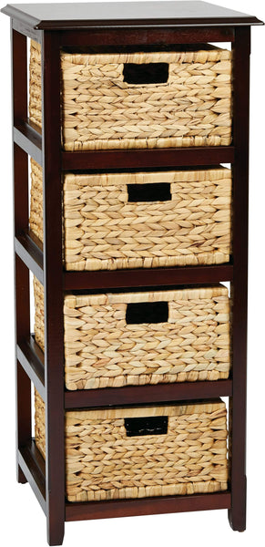 Office Star OSP Designs Seabrook 4 Tier Storage Unit [SBK4514A] Office Star Espresso Storage Unit SBK4514A-ES