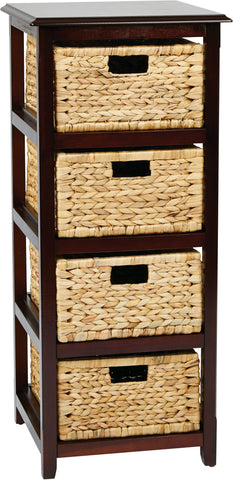 Office Star OSP Designs Seabrook 4 Tier Storage Unit [SBK4514A] Office Star Espresso Storage Unit SBK4514A-ES