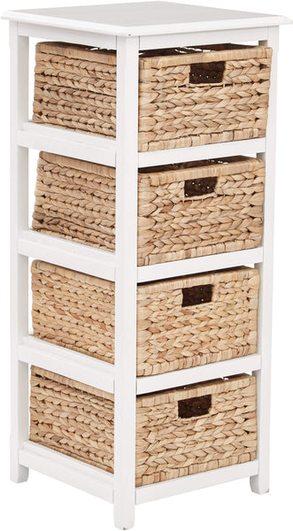 Office Star OSP Designs Seabrook 4 Tier Storage Unit [SBK4514A] Office Star White Storage Unit SBK4514A-WH