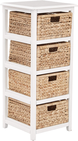 Office Star OSP Designs Seabrook 4 Tier Storage Unit [SBK4514A] Office Star White Storage Unit SBK4514A-WH