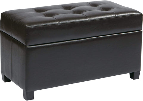 Office Star OSP Designs Storage Ottoman [MET804V] Office Star Espresso Ottoman MET804V-PB1