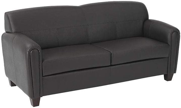 Office Star OSP Furniture® Espresso Faux Leather Sofa [SL2573U1] Office Star Standard Tailgate Delivery Sofa SL2573U1