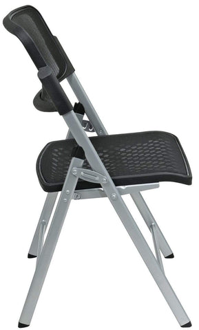 Office Star Pro-Line II™ Deluxe Folding Chair Black ProGrid® Seat and Back [81608] Office Star Folding Chair 81608
