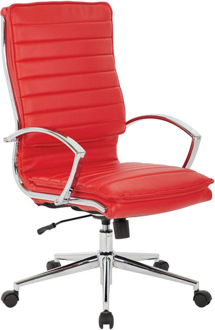 Office Star Pro-Line II™ High Back Manager's Chair Faux Leather [SPX23590C] Office Star Red Desk Chairs SPX23590C-U9