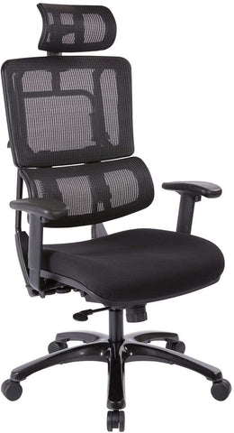 Office Star Pro-Line II™ Vertical Black Mesh Back Chair Black Base with Headrest [99663BHRB-30] Office Star Executive Chair 99663BHRB-30