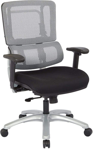 Office Star Pro-Line II™ Vertical Grey Mesh Back Chair Silver Base [99666S-30] Office Star Executive Chair 99666S-30