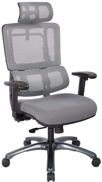 Office Star Pro-Line II™ Vertical Grey Mesh Back Chair Titanium Base [99667THRS-5811] Office Star Executive Chair 99667THRS-5811