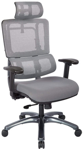 Office Star Pro-Line II™ Vertical Grey Mesh Back Chair Titanium Base [99667THRS-5811] Office Star Executive Chair 99667THRS-5811