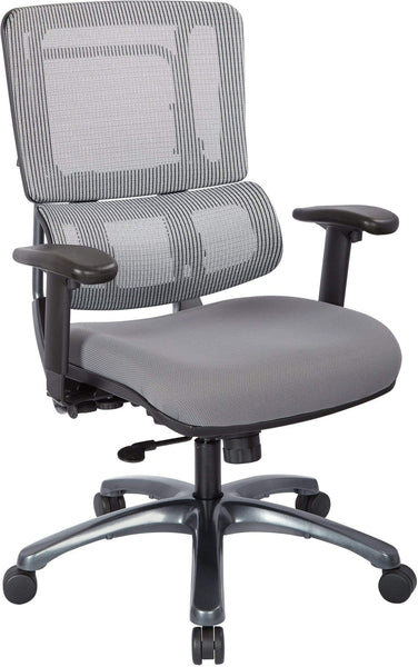 Office Star Pro-Line II™ Vertical Grey Mesh Chair Titanium Base [99667T-5811] Office Star Executive Chair 99667T-5811