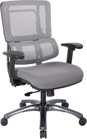 Office Star Pro-Line II™ Vertical Grey Mesh Chair Titanium Base [99667T-5811] Office Star Executive Chair 99667T-5811
