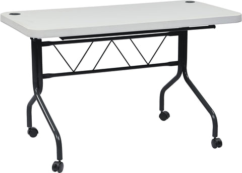 Office Star Work Smart™ 4’ Resin Multi Purpose Flip Table, Locking Casters [FT6634] Office Star Activity Table FT6634