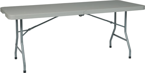 Office Star Work Smart™ 6' Resin Center Fold Table with Wheels [BT6FQW] Office Star Folding Table BT6FQW