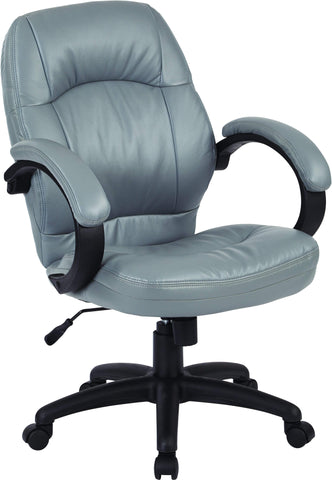 Office Star Work Smart™ Deluxe Faux Leather Managers Chair [FL605] Office Star Charcoal Grey Office Chair FL605-U42