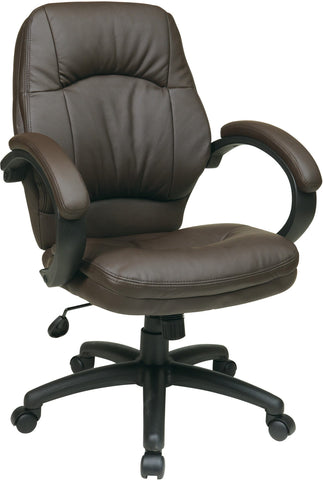 Office Star Work Smart™ Deluxe Faux Leather Managers Chair [FL605] Office Star Chocolate Office Chair FL605-U2