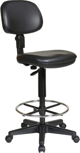 Office Star Work Smart Economical Vinyl Drafting Stool [DC517V] Office Star No Arms / Standard Rolling (included) Drafting Chair DC517V
