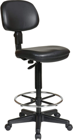 Office Star Work Smart Economical Vinyl Drafting Stool [DC517V] Office Star No Arms / Standard Rolling (included) Drafting Chair DC517V
