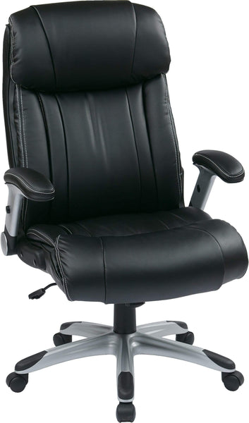 Office Star Work Smart™ Executive Bonded Leather Chair Black [ECH38665A-EC3] Office Star Office Chair ECH38665A-EC3