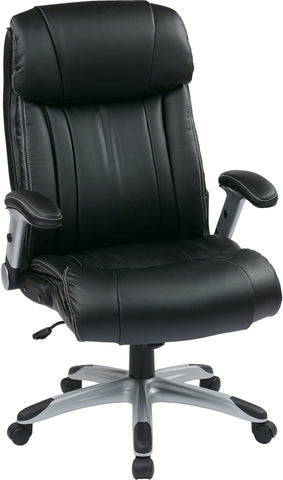 Office Star Work Smart™ Executive Bonded Leather Chair Black [ECH38665A-EC3] Office Star Office Chair ECH38665A-EC3