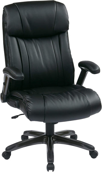 Office Star Work Smart™ Executive Chair Black Bonded Leather [ECH38675A-EC3] Office Star Executive Chair ECH38675A-EC3