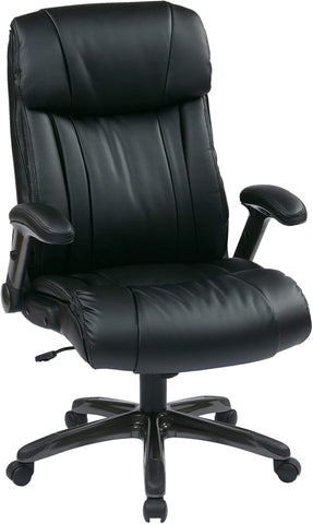 Office Star Work Smart™ Executive Chair Black Bonded Leather [ECH38675A-EC3] Office Star Executive Chair ECH38675A-EC3