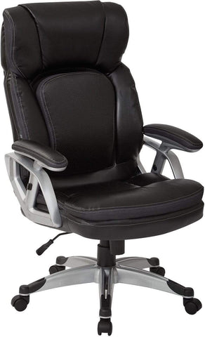 Office Star Work Smart™ Executive Chair Silver / Black Bonded Leather [ECH70756-EC3] Office Star Executive Chair ECH70756-EC3
