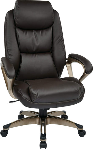 Office Star Work Smart™ Executive Cocoa / Leather Chair [ECH89181] Office Star Espresso Leather Office Chair ECH89181-EC1
