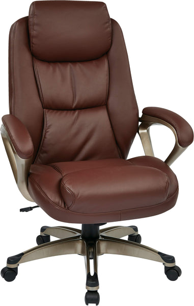 Office Star Work Smart™ Executive Cocoa / Leather Chair [ECH89181] Office Star Wine Leather Office Chair ECH89181-EC6