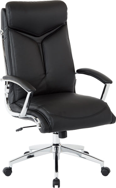 Office Star Work Smart™ Executive High Back Chair Faux Leather [FL90071C] Office Star Black Executive Chair FL90071C-U6