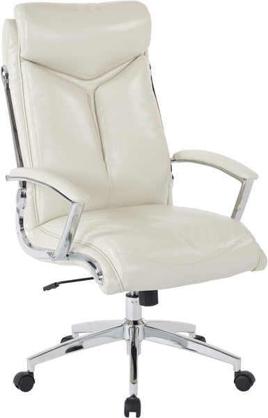 Office Star Work Smart™ Executive High Back Chair Faux Leather [FL90071C] Office Star Cream Executive Chair FL90071C-U28