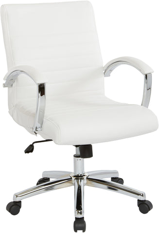 Office Star Work Smart™ Executive Low Back Chair [FL92011C] Office Star White Executive Chair FL92011C-U11